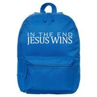 In The End Jesus Wins Christianity 16 in Basic Backpack