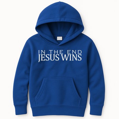 In The End Jesus Wins Christianity Kids Hoodie