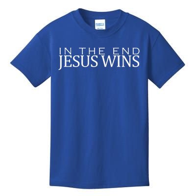 In The End Jesus Wins Christianity Kids T-Shirt