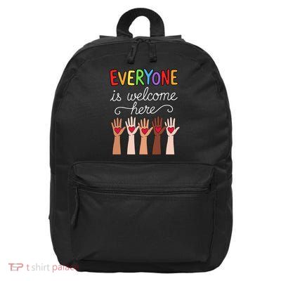 Idaho Teacher Everyone Is Welcome Here Fist Hand Support 16 in Basic Backpack