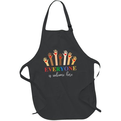 Idaho Teacher Everyone Is Welcome Here Inclusion  Equality Full-Length Apron With Pockets