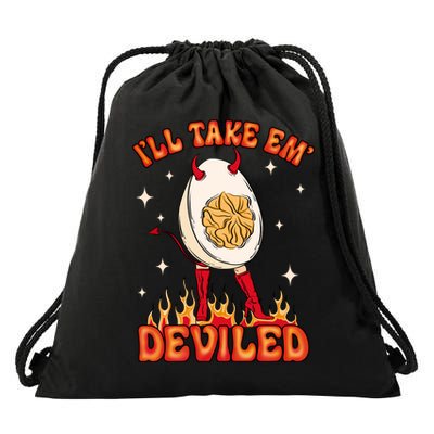 ILl Take Em Deviled Egg Funny Thanksgiving Drawstring Bag