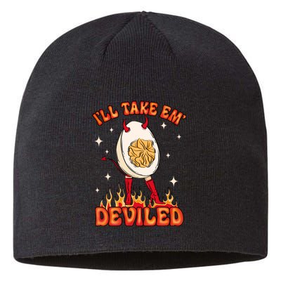 ILl Take Em Deviled Egg Funny Thanksgiving Sustainable Beanie