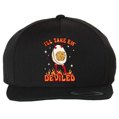 ILl Take Em Deviled Egg Funny Thanksgiving Wool Snapback Cap