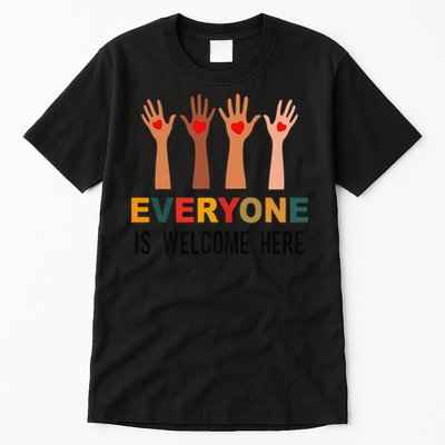 Idaho Teacher Everyone Is Welcome Here Fist Hand Support Tall T-Shirt