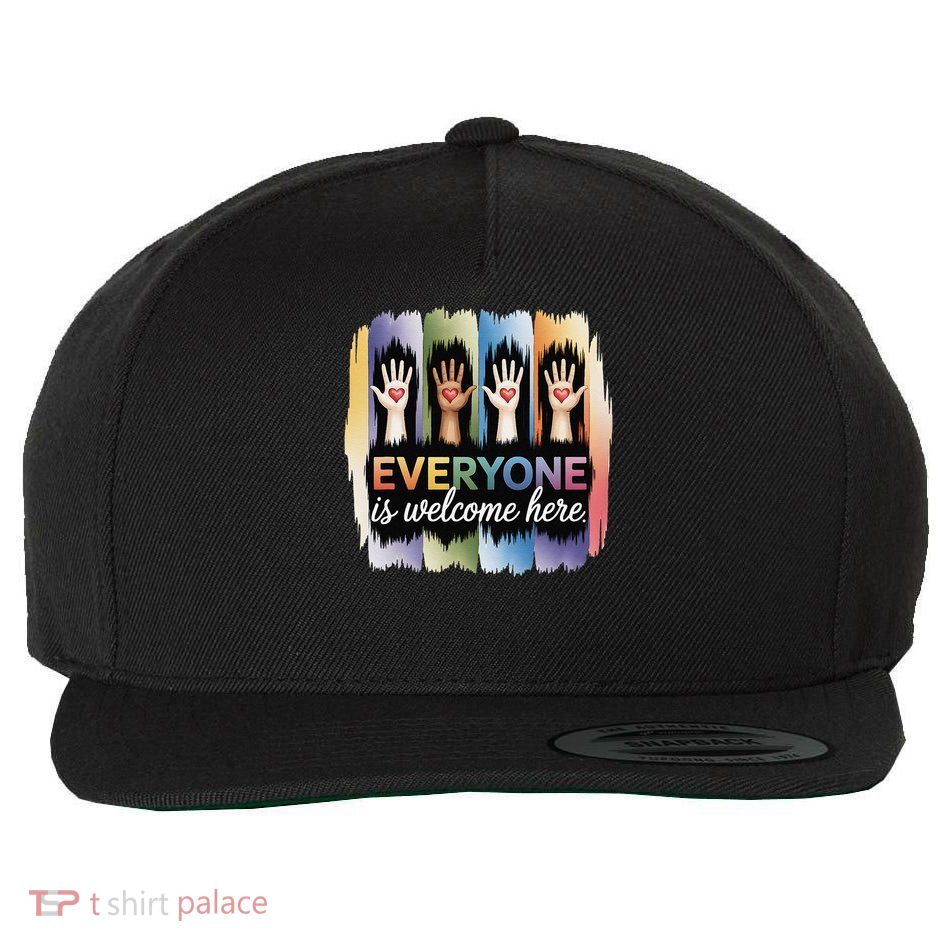 Idaho Teacher Everyone Is Welcome Here Fist Hand Support Wool Snapback Cap