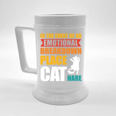 In The Event Of An Emotional Breakdown Place Cat Hare Gift Beer Stein