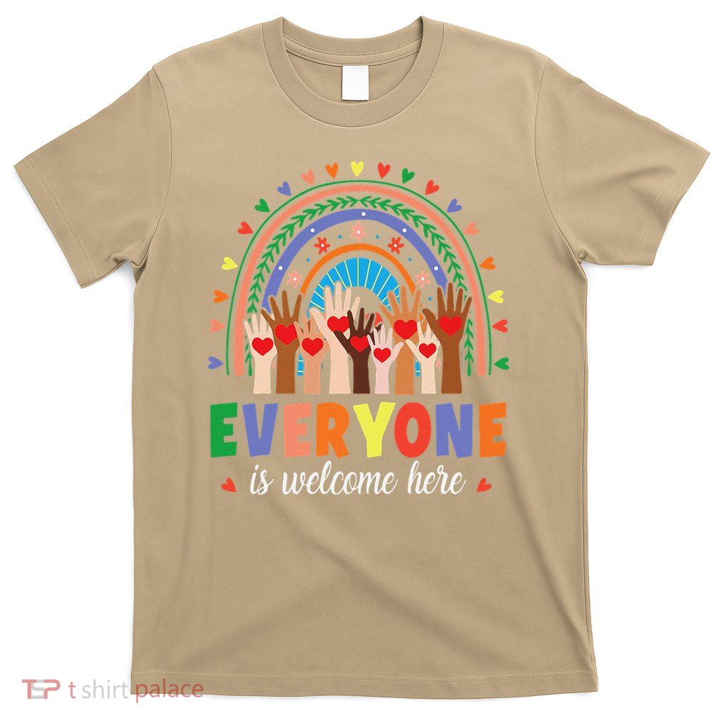 Idaho Teacher Everyone Is Welcome Here Rainbow Women T-Shirt