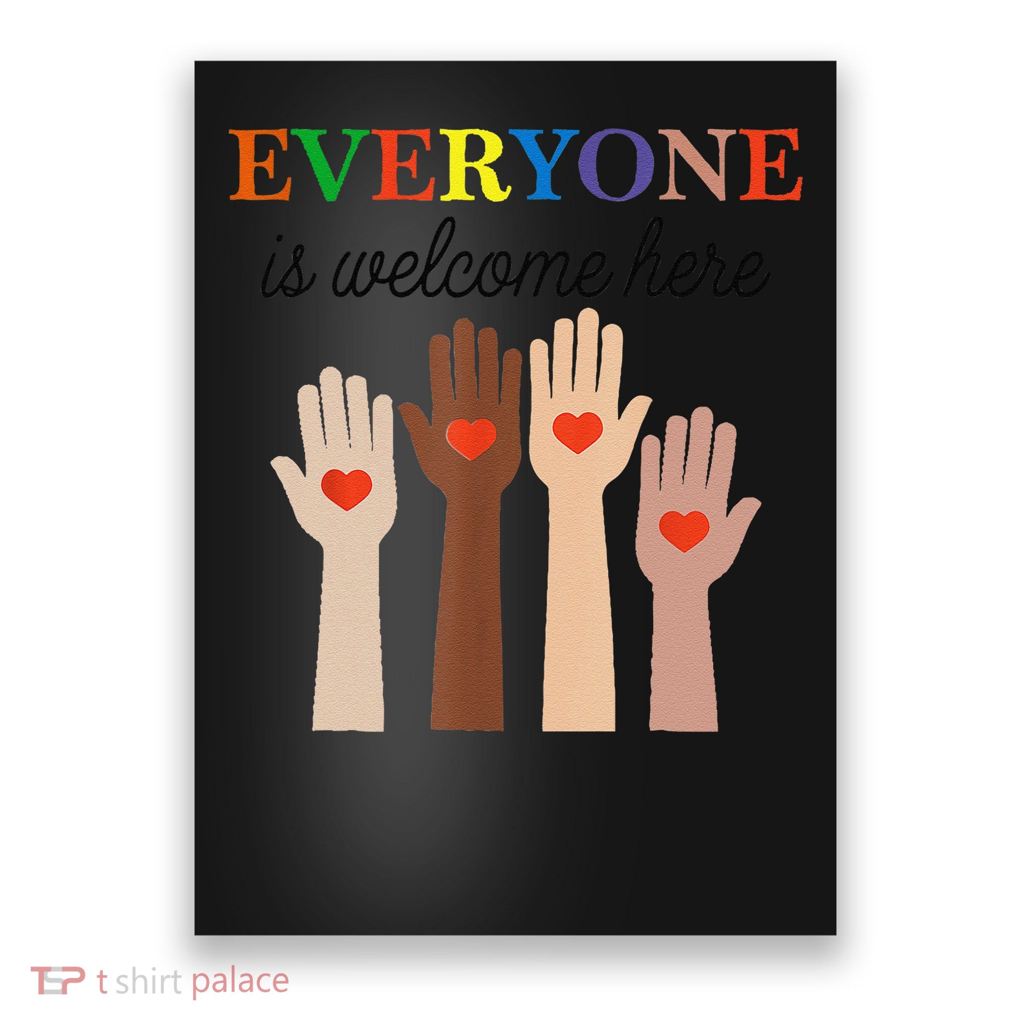 Idaho Teacher Everyone Is Welcome Here Fist Hand Support Poster