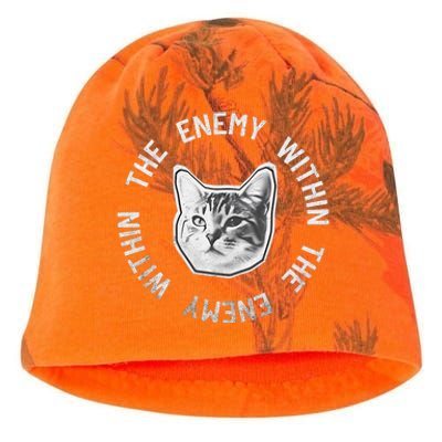 IM The Enemy Within Kamala Harris Walz Cat 2024 Kati - Camo Knit Beanie