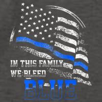In This Family We Bleed Blue Police Blue Line Flag USA Vector Backpack