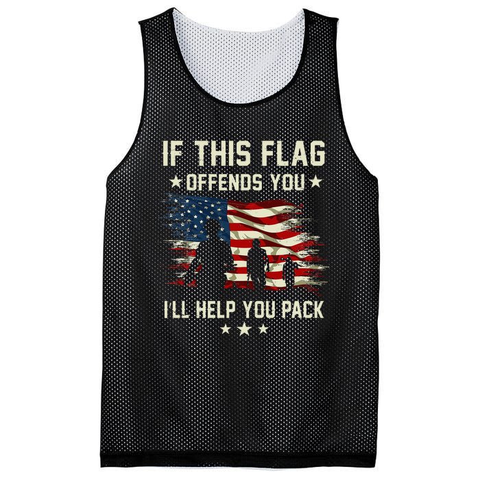 If This Flag Offends You ILl Help You Pack Army Veteran Mesh Reversible Basketball Jersey Tank