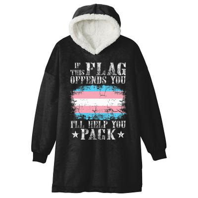 If This Flag Offends You Rainbow Pride Hooded Wearable Blanket