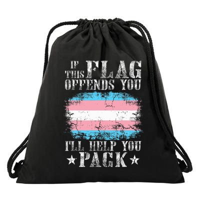 If This Flag Offends You Rainbow Pride Drawstring Bag
