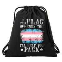 If This Flag Offends You Rainbow Pride Drawstring Bag