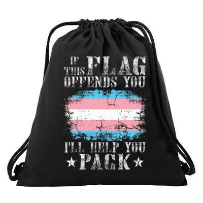 If This Flag Offends You Rainbow Pride Drawstring Bag