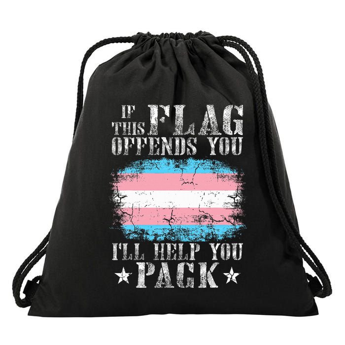 If This Flag Offends You Rainbow Pride Drawstring Bag