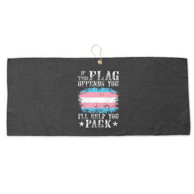 If This Flag Offends You Rainbow Pride Large Microfiber Waffle Golf Towel