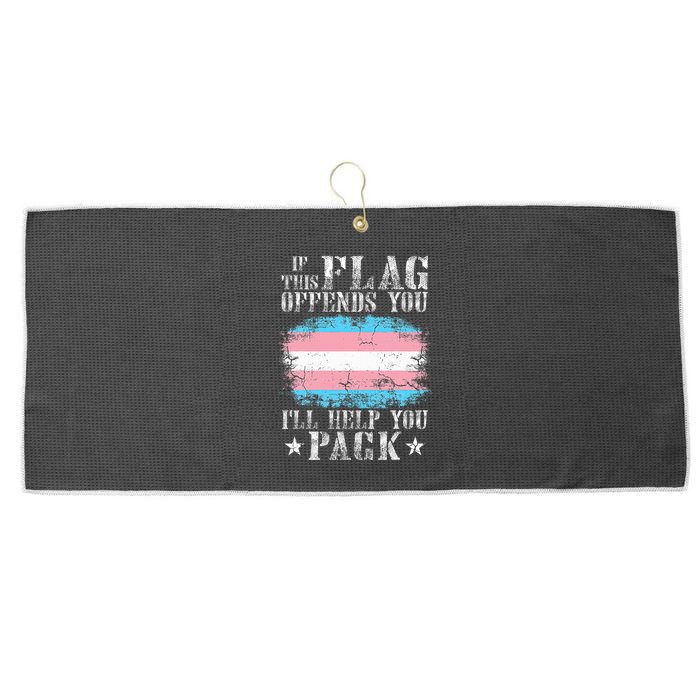 If This Flag Offends You Rainbow Pride Large Microfiber Waffle Golf Towel