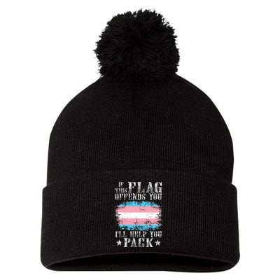 If This Flag Offends You Rainbow Pride Pom Pom 12in Knit Beanie