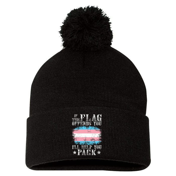 If This Flag Offends You Rainbow Pride Pom Pom 12in Knit Beanie