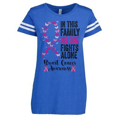 In This Family No One Fight Alone Breast Cancer Awareness Enza Ladies Jersey Football T-Shirt