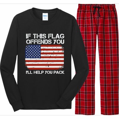 If This Flag Offends You Ill Help You Pack Patriotic Gift Long Sleeve Pajama Set