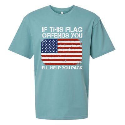 If This Flag Offends You Ill Help You Pack Patriotic Gift Sueded Cloud Jersey T-Shirt