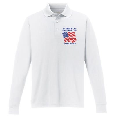 If This Flag Offends You Same Here Performance Long Sleeve Polo