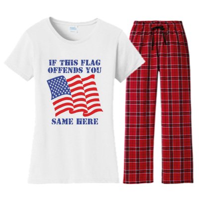 If This Flag Offends You Same Here Women's Flannel Pajama Set