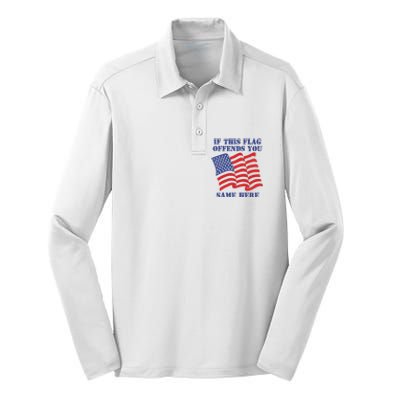 If This Flag Offends You Same Here Silk Touch Performance Long Sleeve Polo