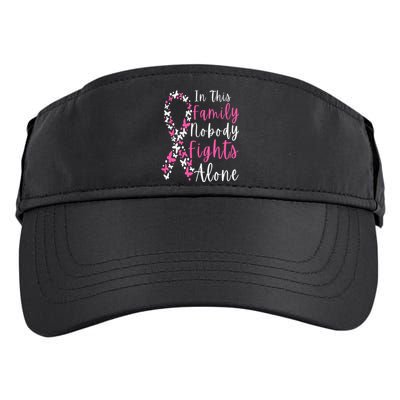 In This Family Nobody Fights Alone Breast Cancer Awareness Adult Drive Performance Visor