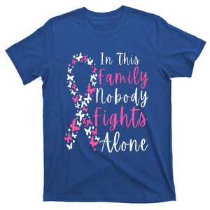 In This Family Nobody Fights Alone Breast Cancer Awareness T-Shirt