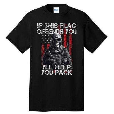 If This Flag Offends You 4th Of July Us Flag Usa Patriotic Tall T-Shirt