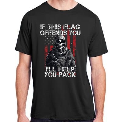 If This Flag Offends You 4th Of July Us Flag Usa Patriotic Adult ChromaSoft Performance T-Shirt