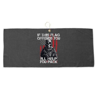 If This Flag Offends You 4th Of July Us Flag Usa Patriotic Large Microfiber Waffle Golf Towel