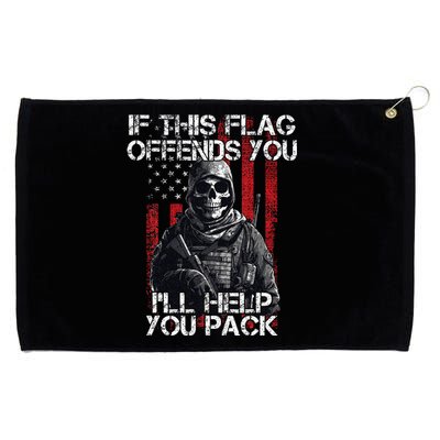 If This Flag Offends You 4th Of July Us Flag Usa Patriotic Grommeted Golf Towel