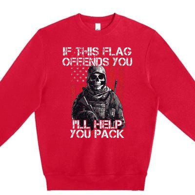 If This Flag Offends You 4th Of July Us Flag Usa Patriotic Premium Crewneck Sweatshirt