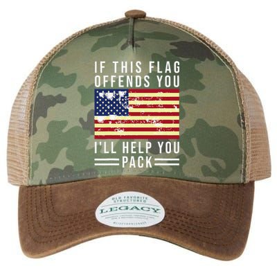 If This Flag Offends You I'll Help You Pack Legacy Tie Dye Trucker Hat