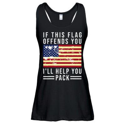 If This Flag Offends You I'll Help You Pack Ladies Essential Flowy Tank