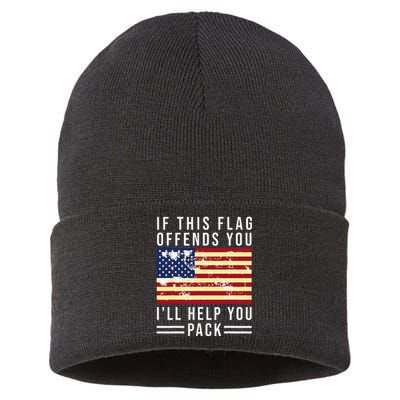 If This Flag Offends You I'll Help You Pack Sustainable Knit Beanie