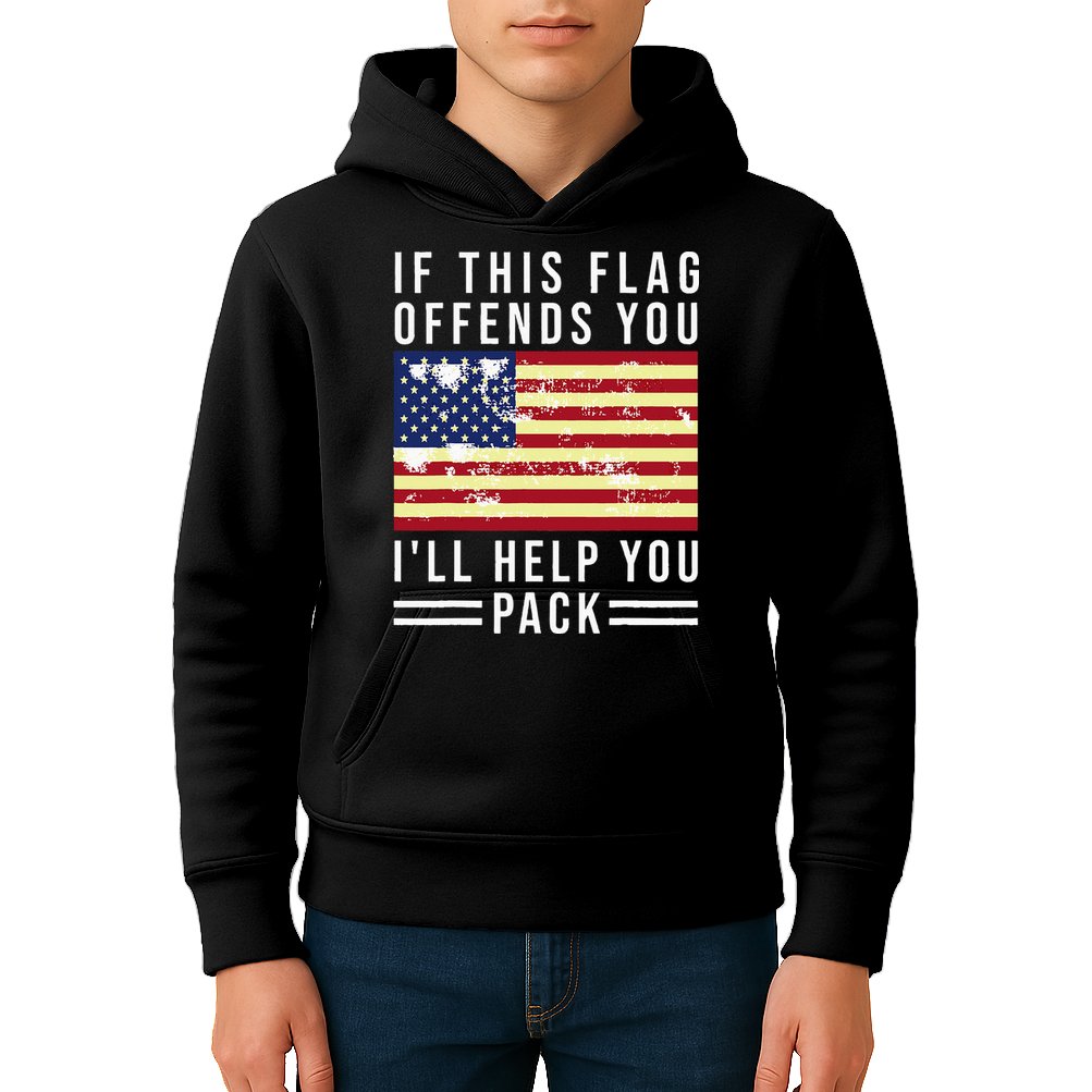 If This Flag Offends You I'll Help You Pack Kids Hoodie