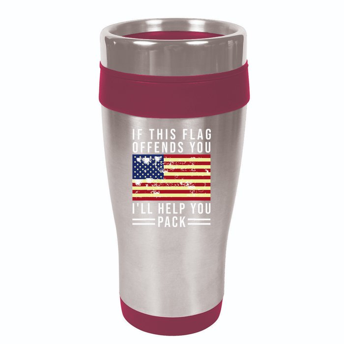 If This Flag Offends You I'll Help You Pack 16oz Travel Tumbler
