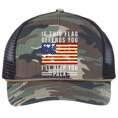 If This Flag Offends You I'll Help You Pack Retro Rope Trucker Hat Cap