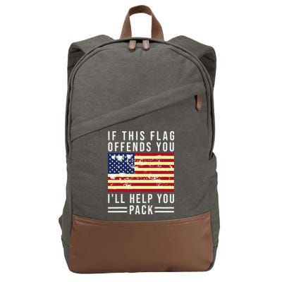 If This Flag Offends You I'll Help You Pack Cotton Canvas Backpack