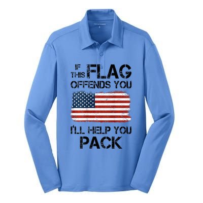 If This Flag Offends You ILl Help You Pack Silk Touch Performance Long Sleeve Polo