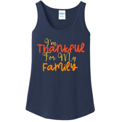 IM Thankful For My Family Happy Thanksgiving Ladies Essential Tank