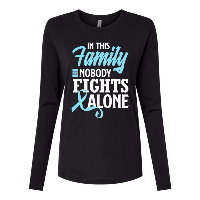 In This Family Nobody Fights Alone Prostate Cancer Awareness Womens Cotton Relaxed Long Sleeve T-Shirt