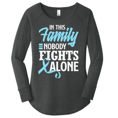 In This Family Nobody Fights Alone Prostate Cancer Awareness Women's Perfect Tri Tunic Long Sleeve Shirt