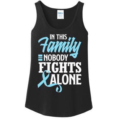 In This Family Nobody Fights Alone Prostate Cancer Awareness Ladies Essential Tank